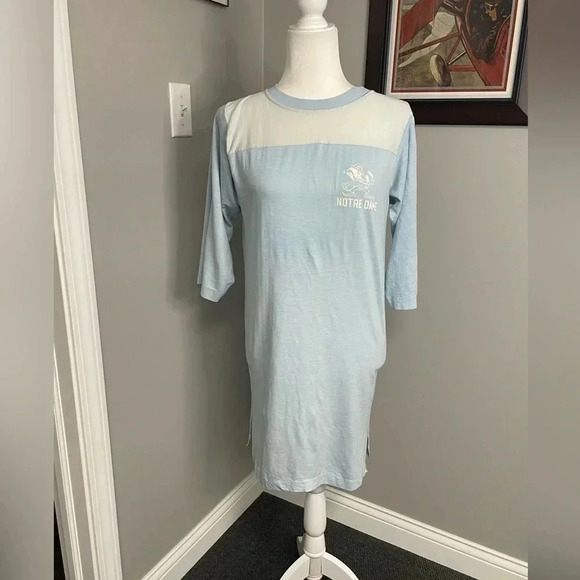 Vintage Champion Notre Dame Fighting Irish Night Gown Sleep Shirt Size Medium